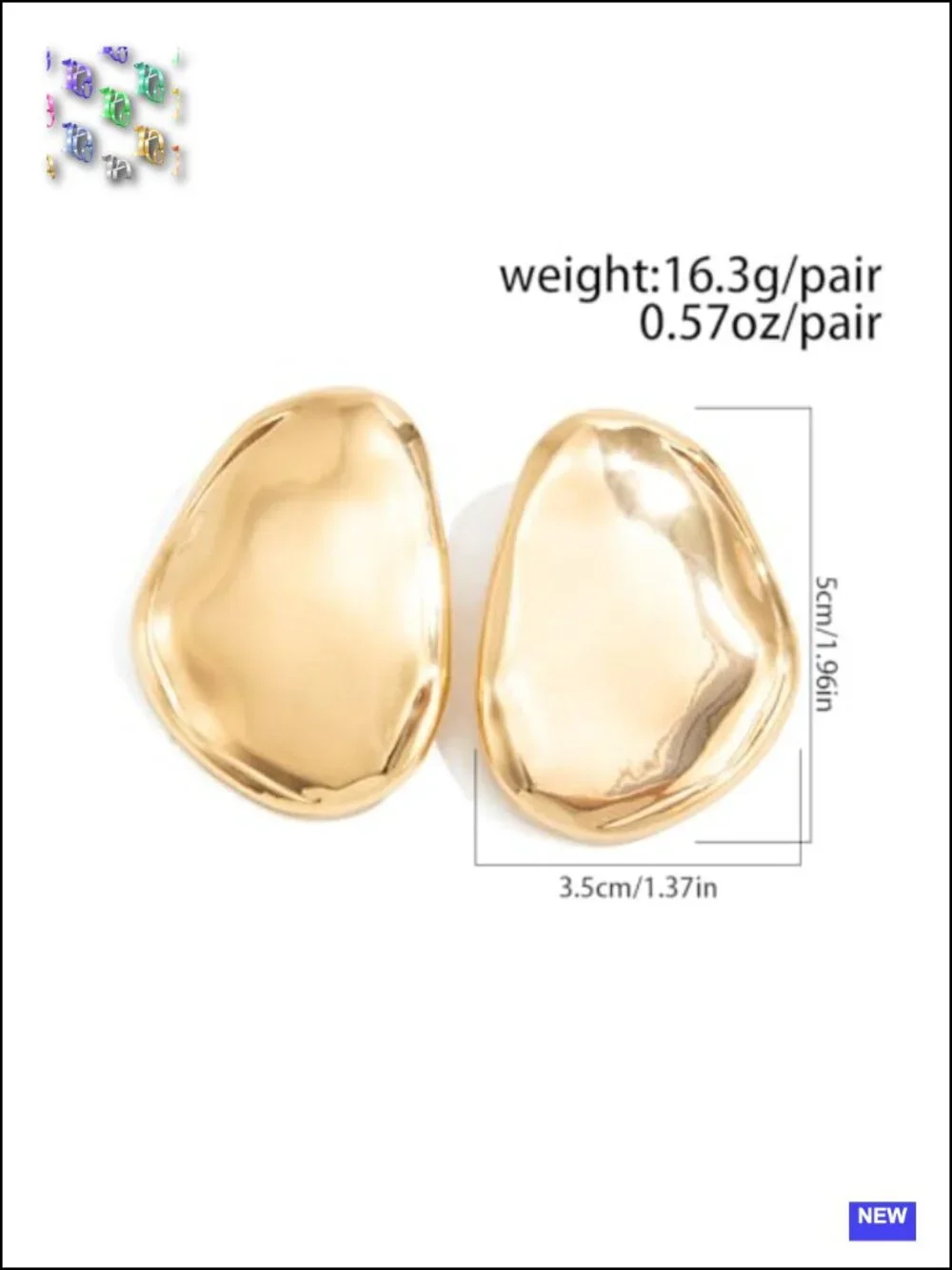 Chunky Gold Geometric Drop Earrings for Women Large Statement Earrings